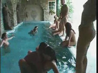 7 Girls Wank In A Public Pool For Floating Sperm