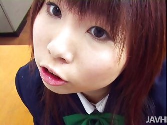 This cute young Japanese schoolgirl is about to know, what it feels like to have sex. The teacher fingers her cunt and then, she wraps her fingers aro