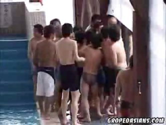 Asian Teen Fucked By Bunch Of Old Men At Pool